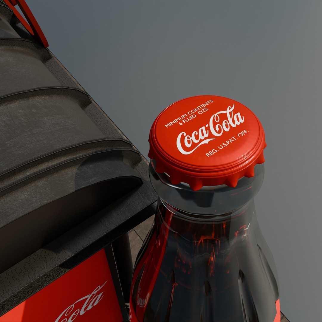 Coca-Cola Bus Station 3D Model – Realistic Urban Prop, FBX, Blender - View 3