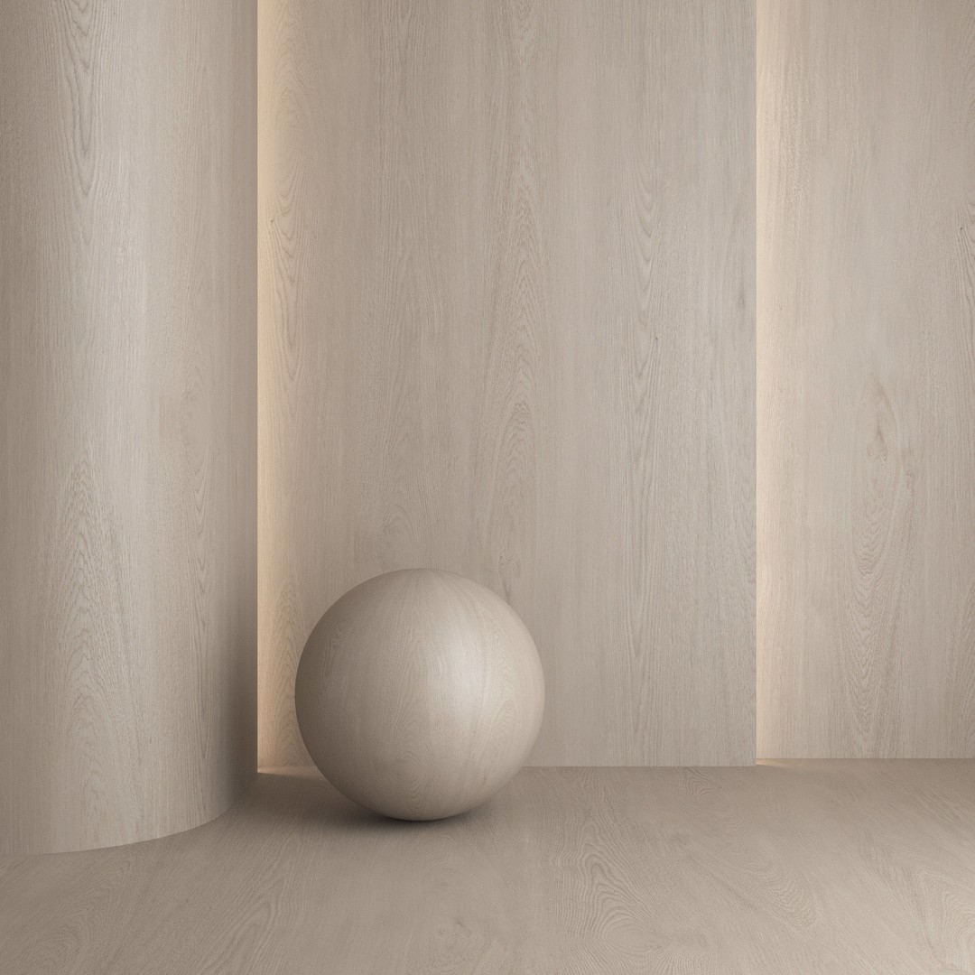 Oak Wood Materials 3D Model – Natural Brushed Textures, PBR Formats - View 4