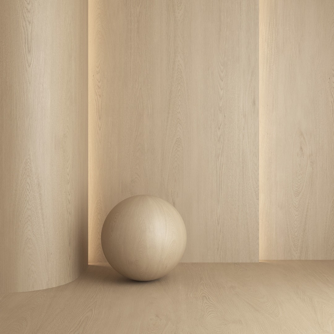 Oak Wood Materials 3D Model – Natural Brushed Textures, PBR Formats - View 5