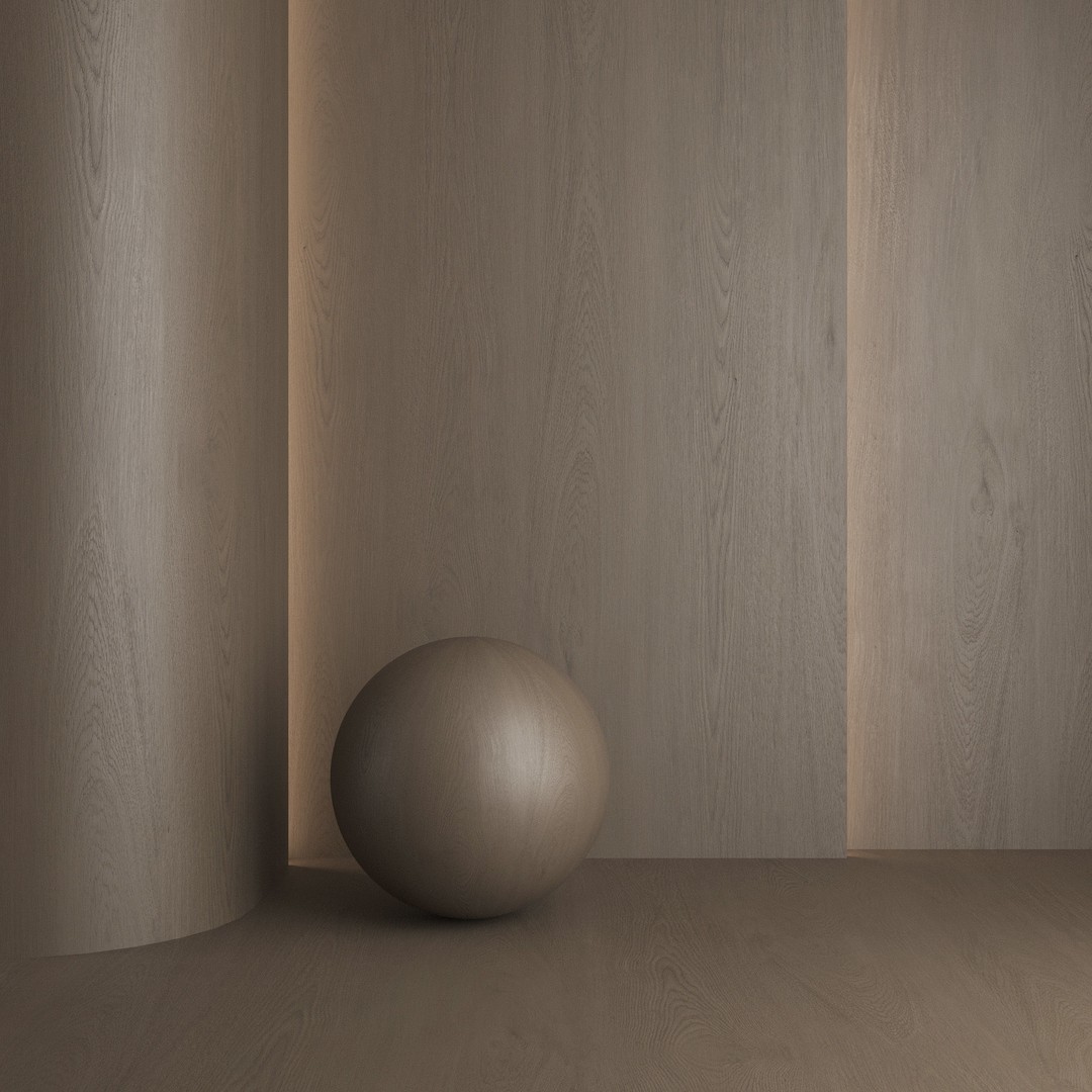 Oak Wood Materials 3D Model – Natural Brushed Textures, PBR Formats - View 6