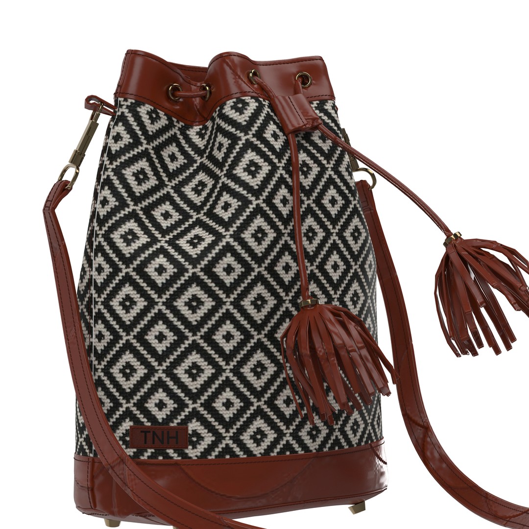 Brown Leather Bucket Bag 3D Model – PBR Textures, CLO, FBX, OBJ - View 4