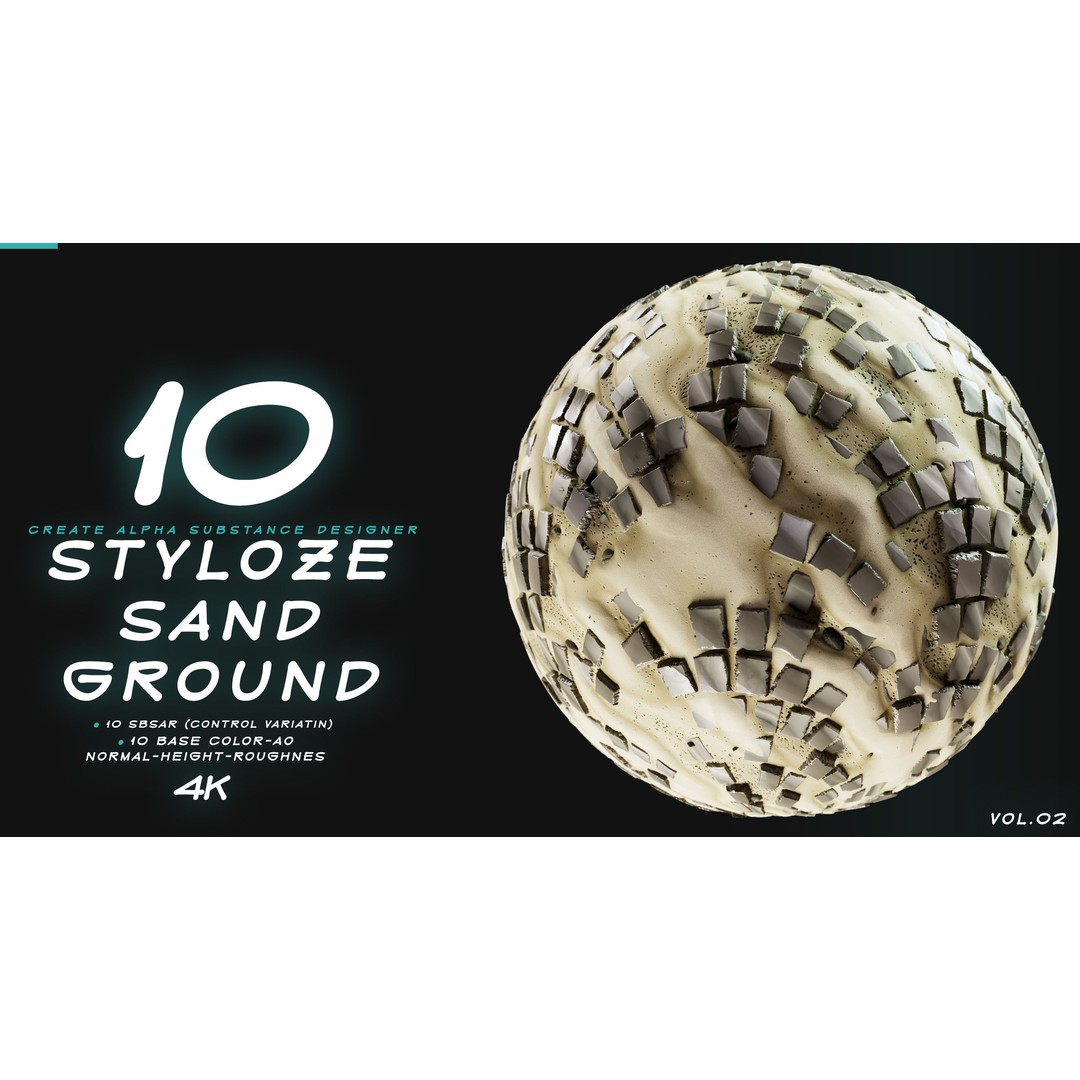 Stylized Sand and Ground 3D Model – PBR Textures, 4K PNG - View 11
