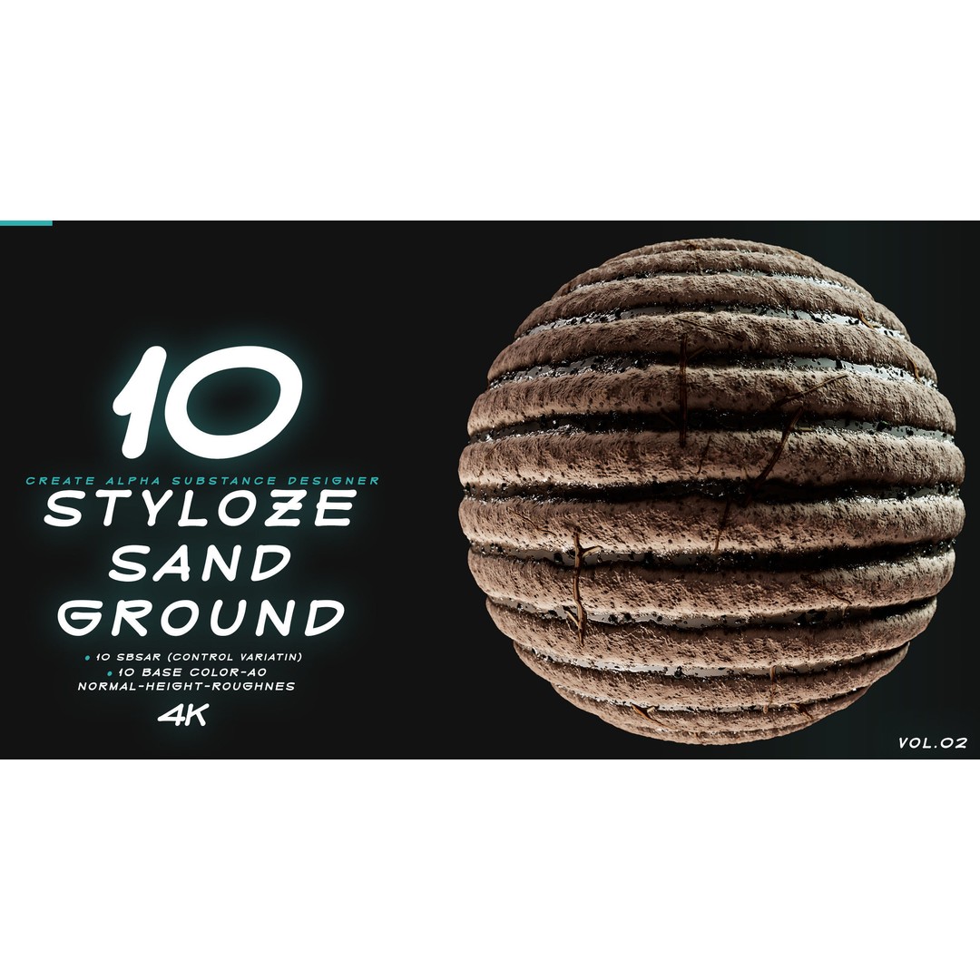 Stylized Sand and Ground 3D Model – PBR Textures, 4K PNG - View 9