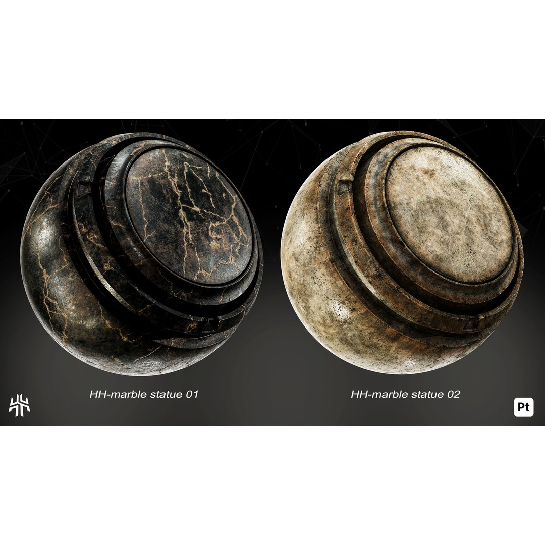 Marble and Porcelain 3D Model – Smart Materials for Substance Painter - View 10