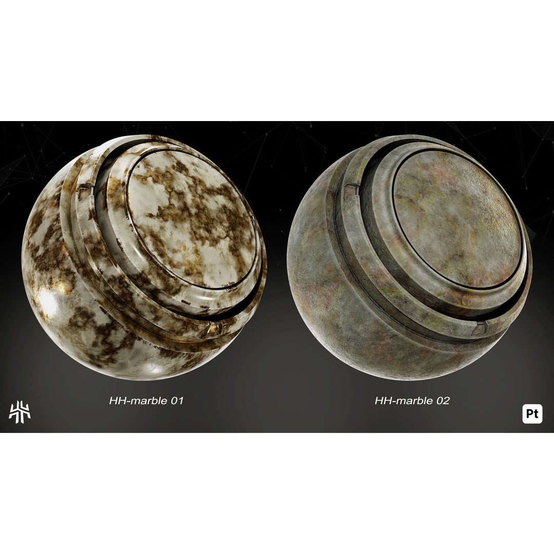 Marble and Porcelain 3D Model – Smart Materials for Substance Painter - View 19
