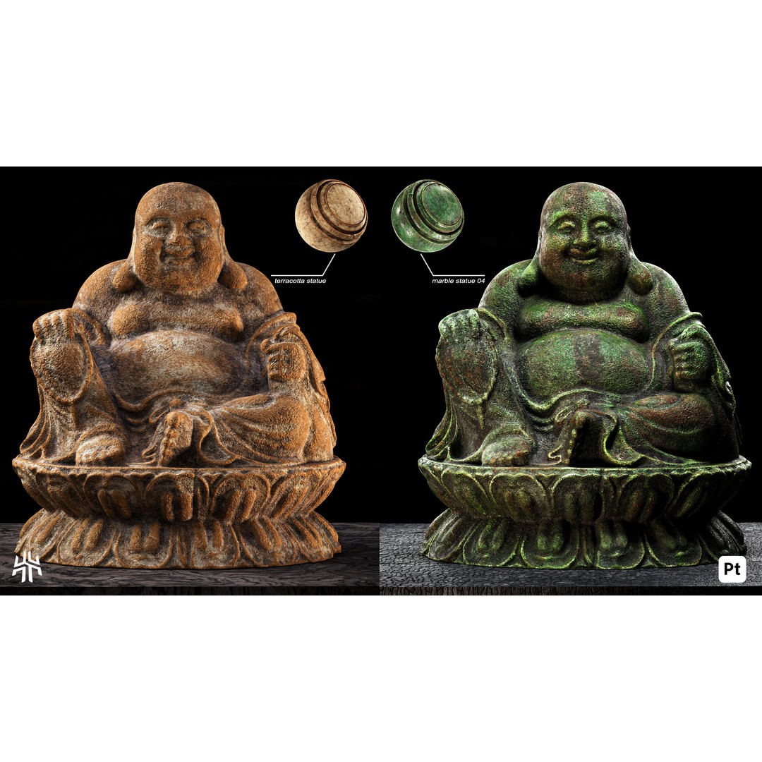 Marble and Porcelain 3D Model – Smart Materials for Substance Painter - View 4