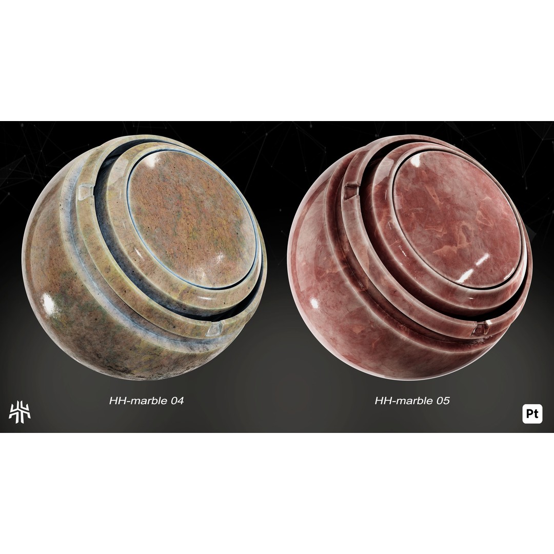 Marble and Porcelain 3D Model – Smart Materials for Substance Painter - View 6