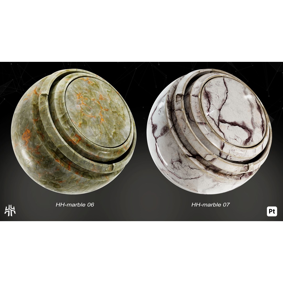 Marble and Porcelain 3D Model – Smart Materials for Substance Painter - View 9