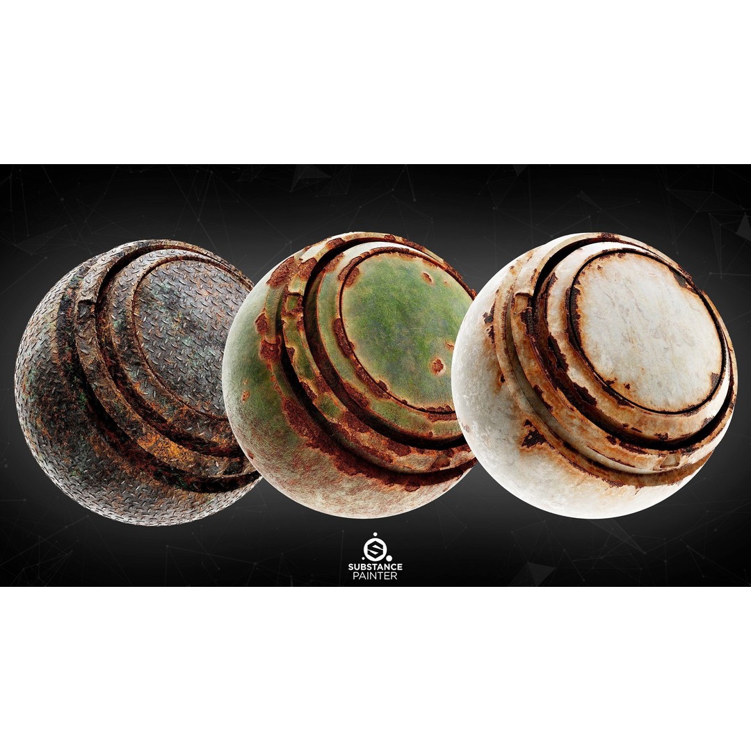 Post Apocalyptic Metal Smart Materials 3D Model – PBR Textures for Substance Painter - View 11