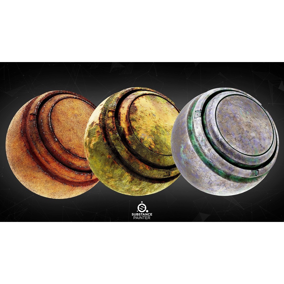 Post Apocalyptic Metal Smart Materials 3D Model – PBR Textures for Substance Painter - View 12