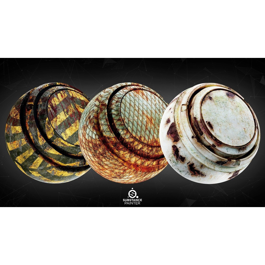 Post Apocalyptic Metal Smart Materials 3D Model – PBR Textures for Substance Painter - View 4