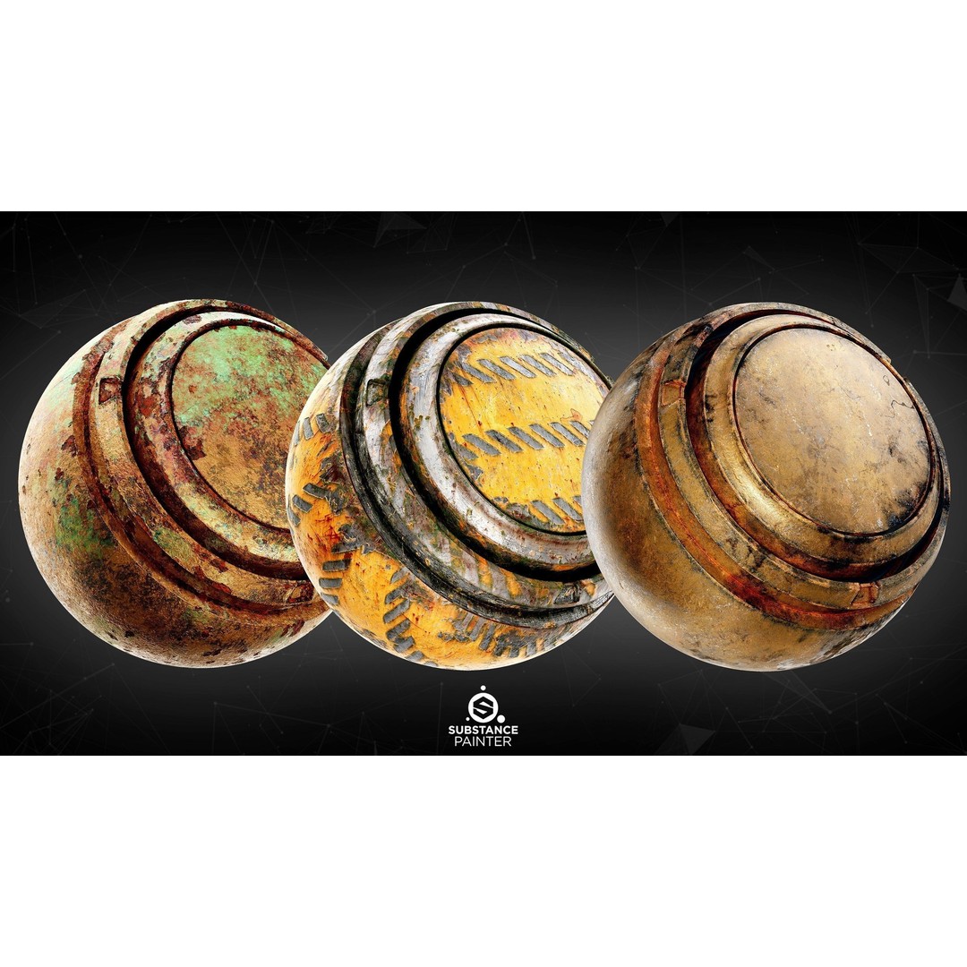 Post Apocalyptic Metal Smart Materials 3D Model – PBR Textures for Substance Painter - View 5