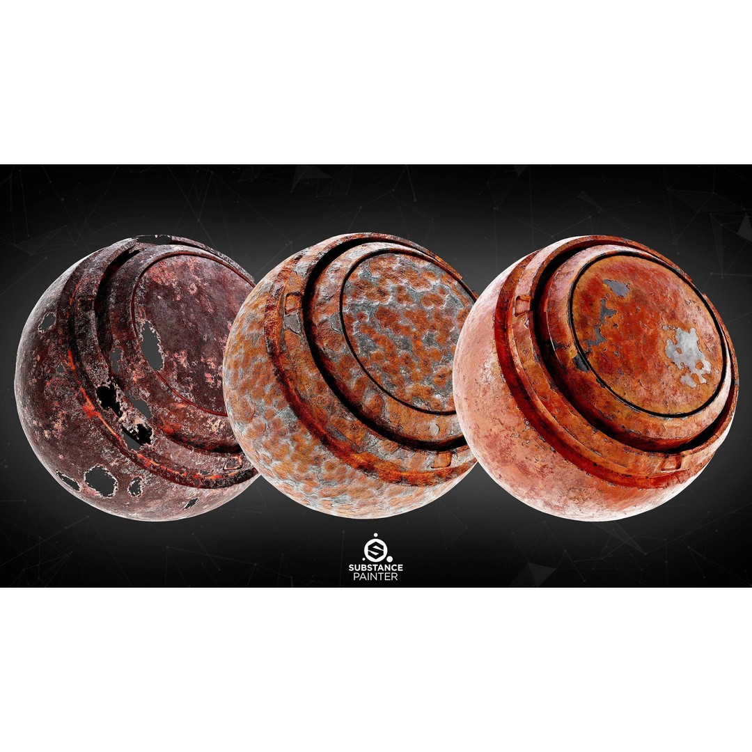 Post Apocalyptic Metal Smart Materials 3D Model – PBR Textures for Substance Painter - View 9