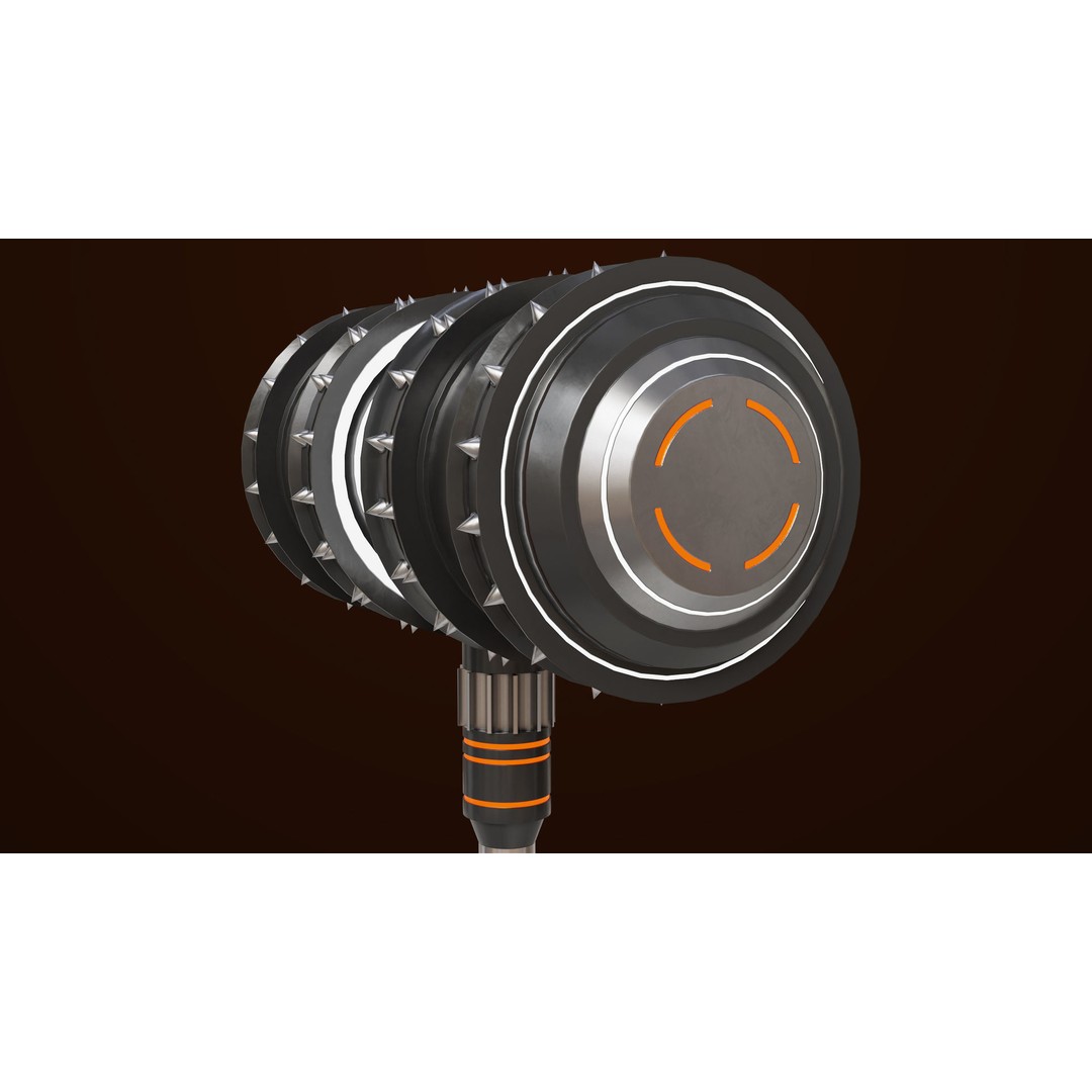 Sci Fi Battle Hammer 3D Model – Low Poly Game Asset, PBR Textures Included - View 19