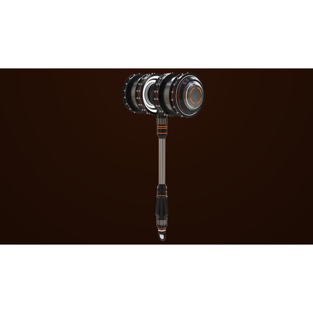 Sci Fi Battle Hammer 3D Model – Low Poly Game Asset, PBR Textures Included - View 20