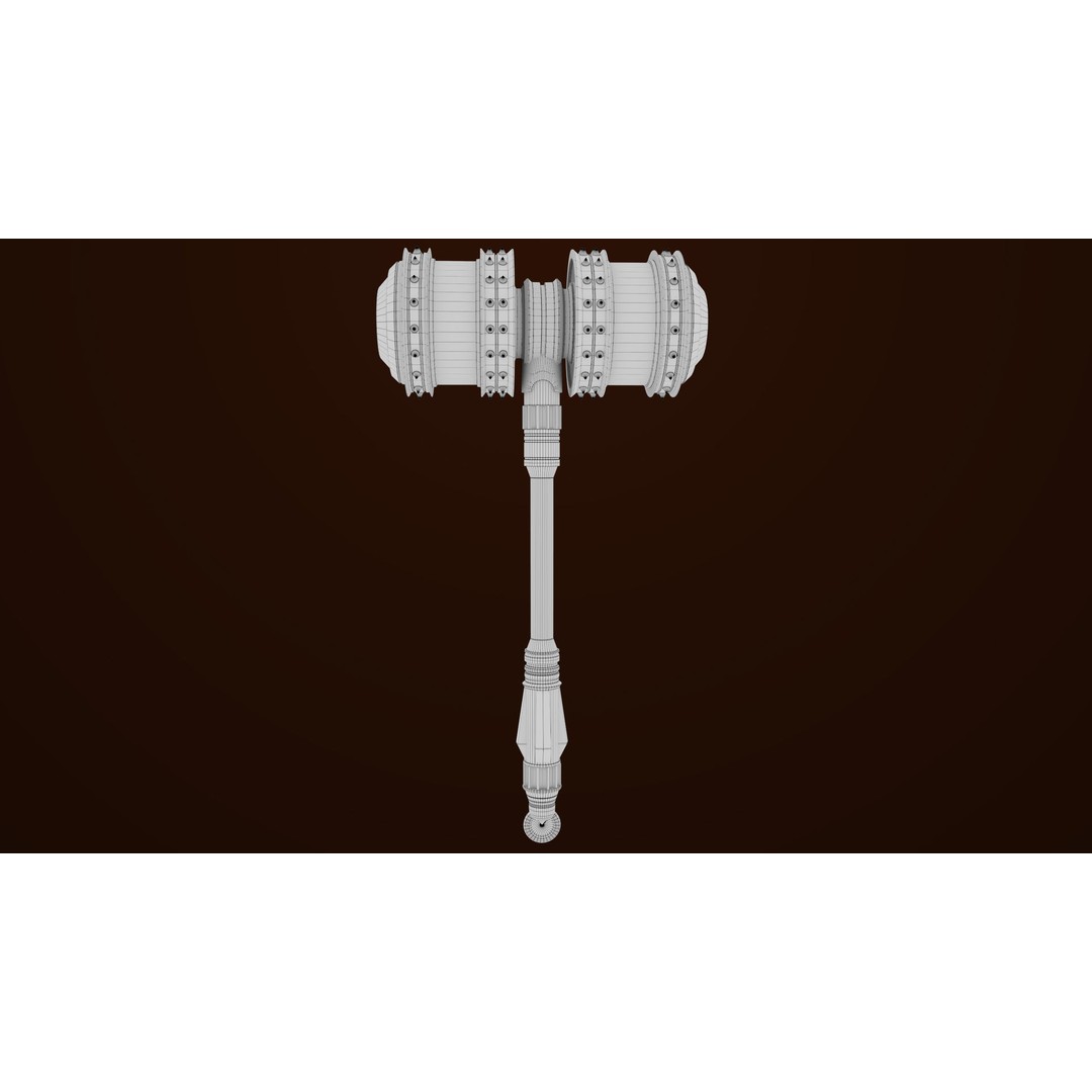 Sci Fi Battle Hammer 3D Model – Low Poly Game Asset, PBR Textures Included - View 23