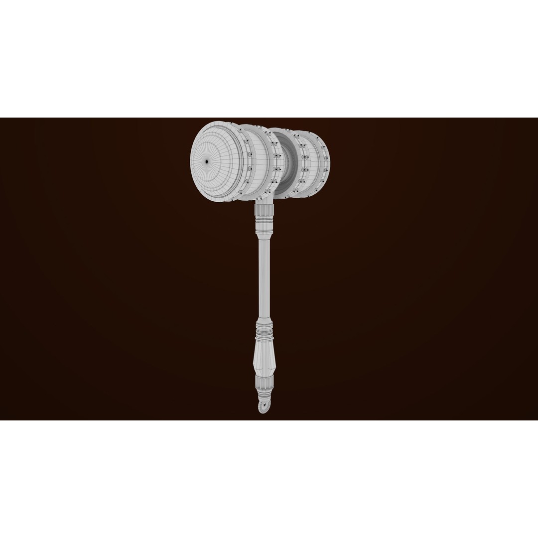 Sci Fi Battle Hammer 3D Model – Low Poly Game Asset, PBR Textures Included - View 24