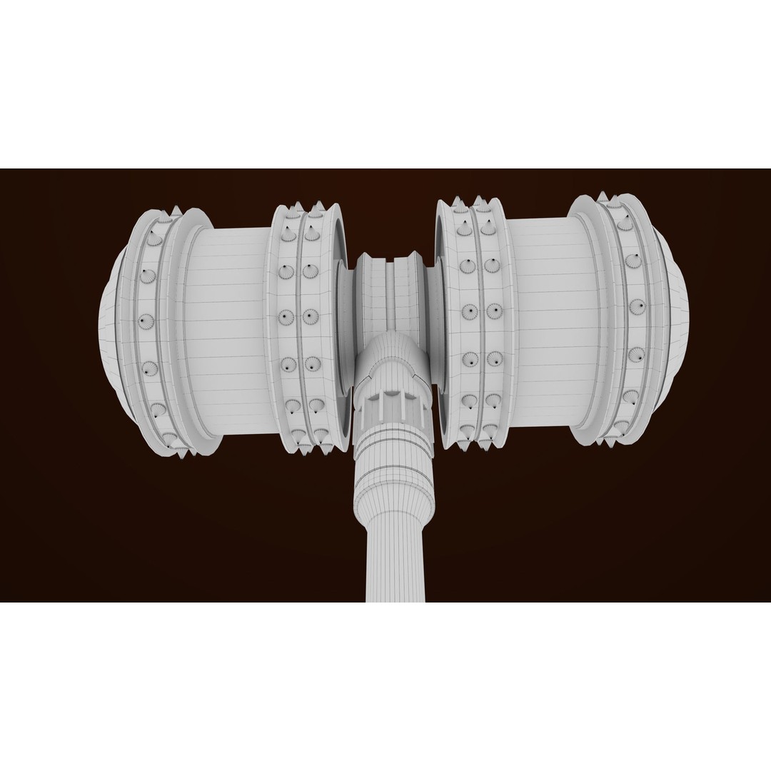 Sci Fi Battle Hammer 3D Model – Low Poly Game Asset, PBR Textures Included - View 32