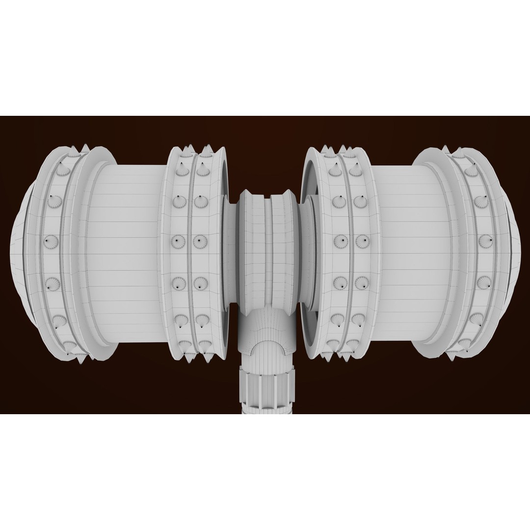 Sci Fi Battle Hammer 3D Model – Low Poly Game Asset, PBR Textures Included - View 33