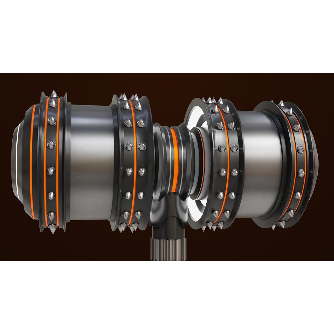 Sci Fi Battle Hammer 3D Model – Low Poly Game Asset, PBR Textures Included - View 9