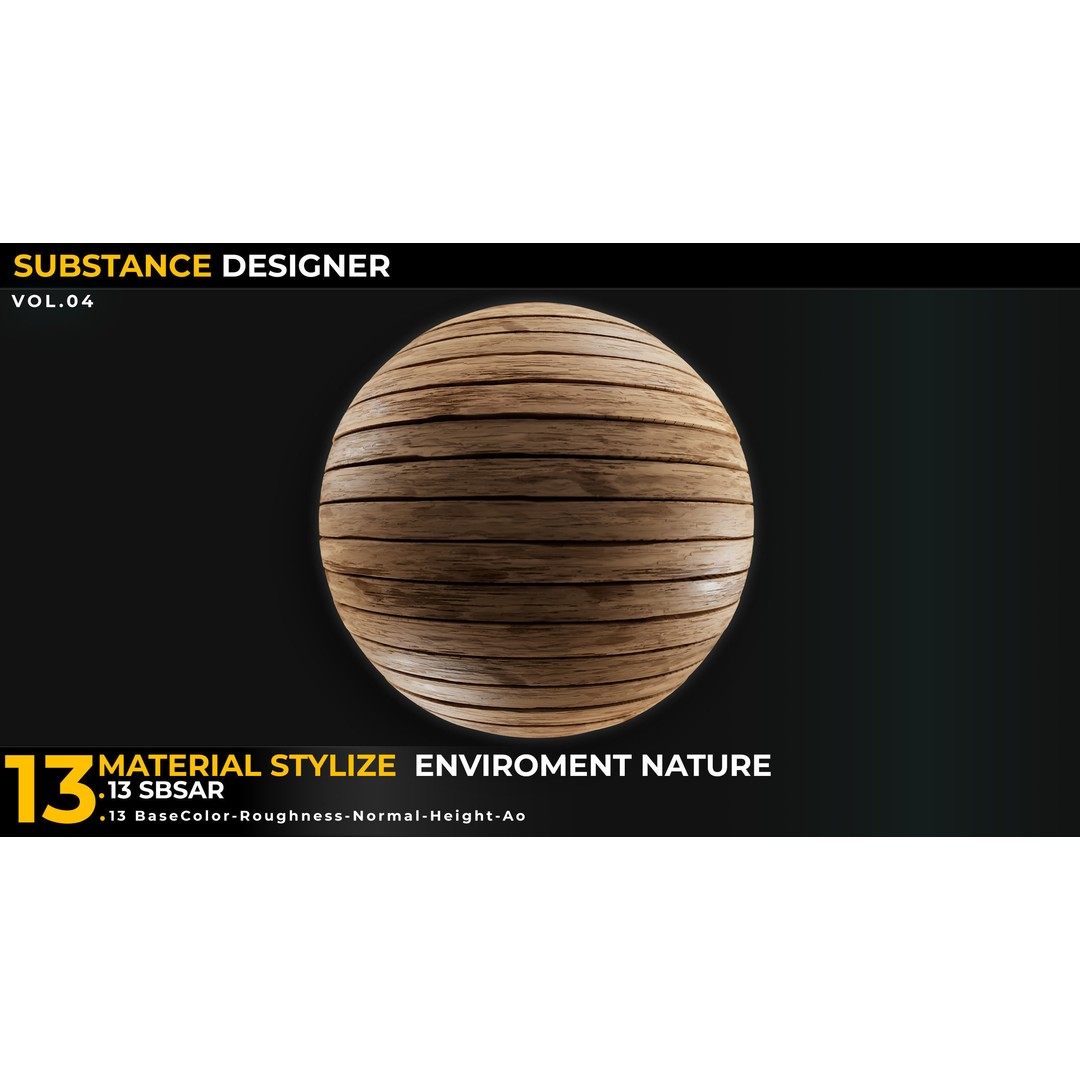 Stylized Nature Texture 3D Model – PBR Materials Pack, 4K PNG