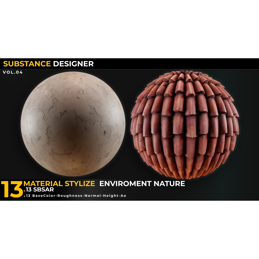 Stylized Nature Texture 3D Model – PBR Materials Pack, 4K PNG - View 3
