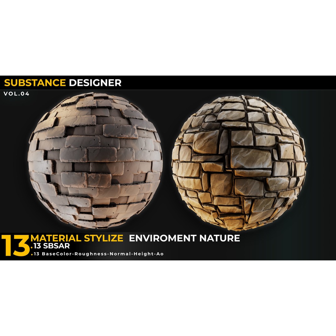 Stylized Nature Texture 3D Model – PBR Materials Pack, 4K PNG - View 4
