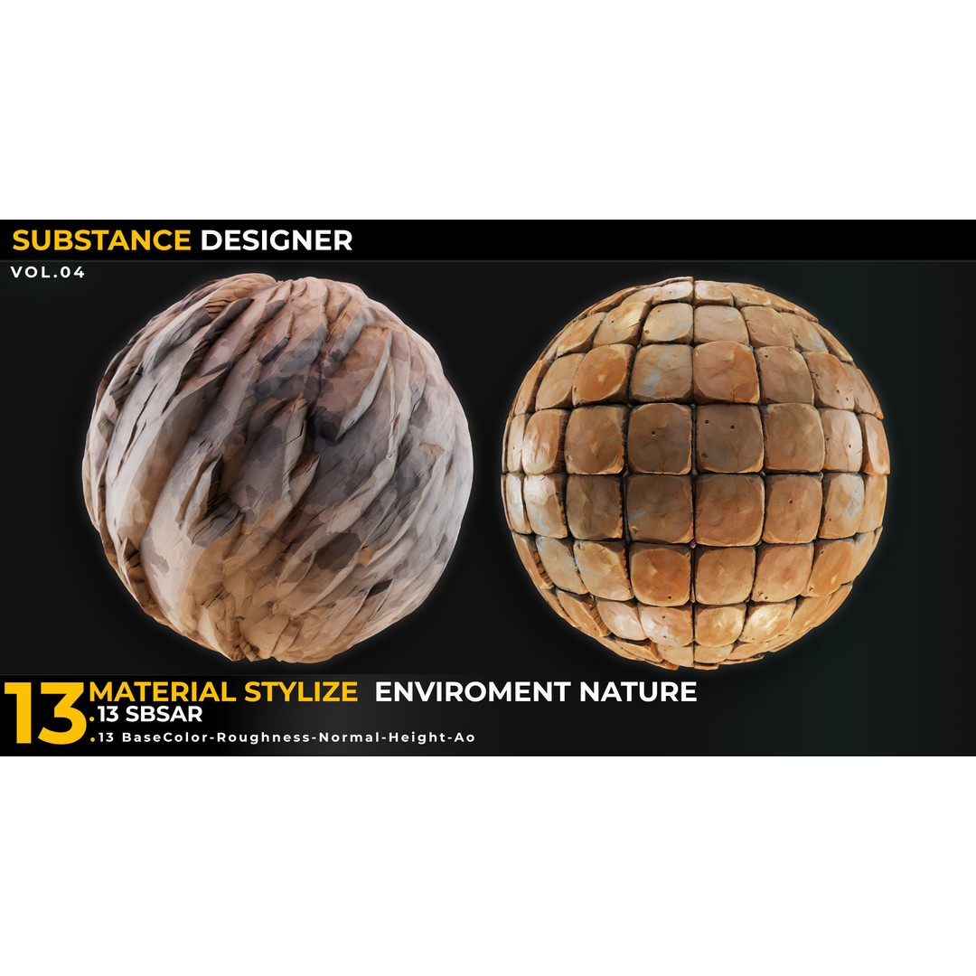 Stylized Nature Texture 3D Model – PBR Materials Pack, 4K PNG - View 6