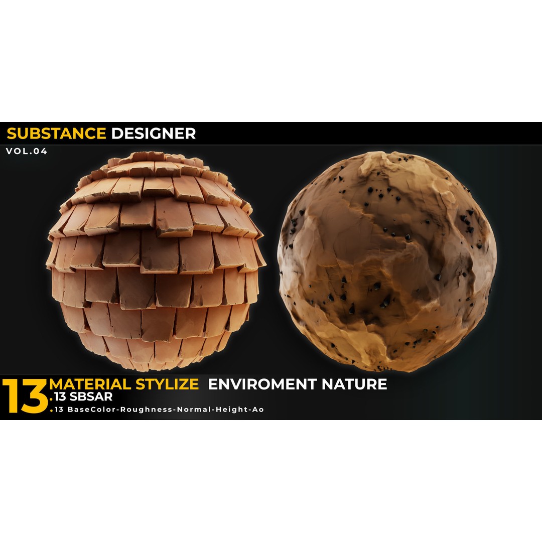 Stylized Nature Texture 3D Model – PBR Materials Pack, 4K PNG - View 7
