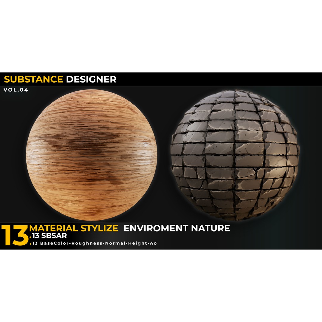 Stylized Nature Texture 3D Model – PBR Materials Pack, 4K PNG - View 8
