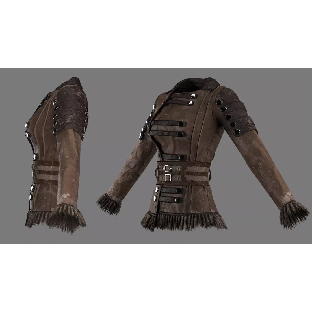 Monster Slayer Jacket 3D Model – High Poly PBR Outfit, FBX/OBJ - View 10