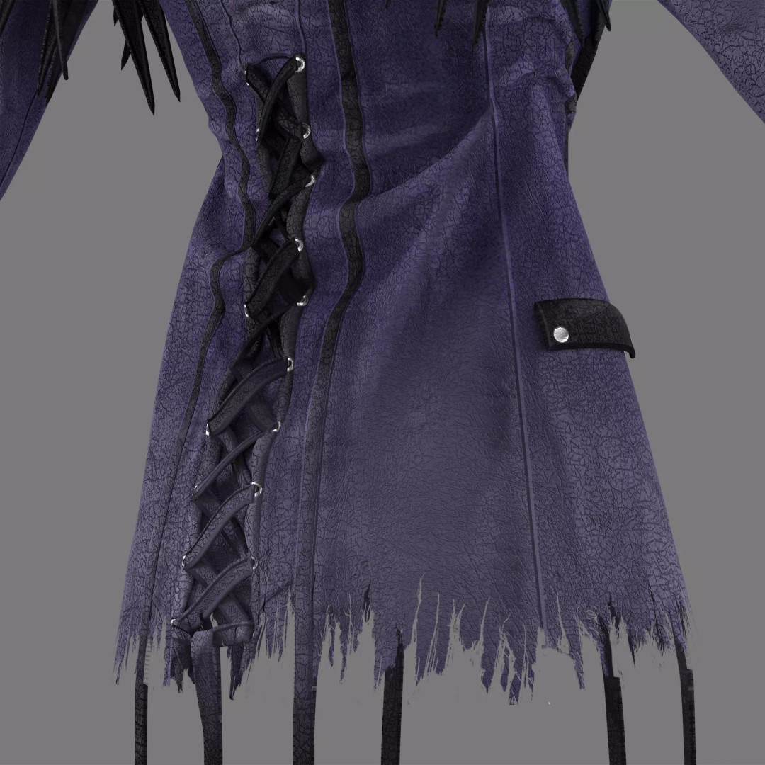 Monster Slayer Jacket 3D Model – High Poly PBR Outfit, FBX/OBJ - View 11