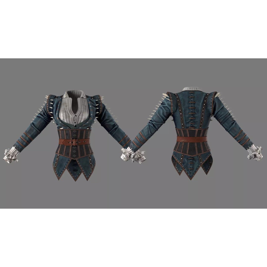 Monster Slayer Jacket 3D Model – High Poly PBR Outfit, FBX/OBJ - View 3