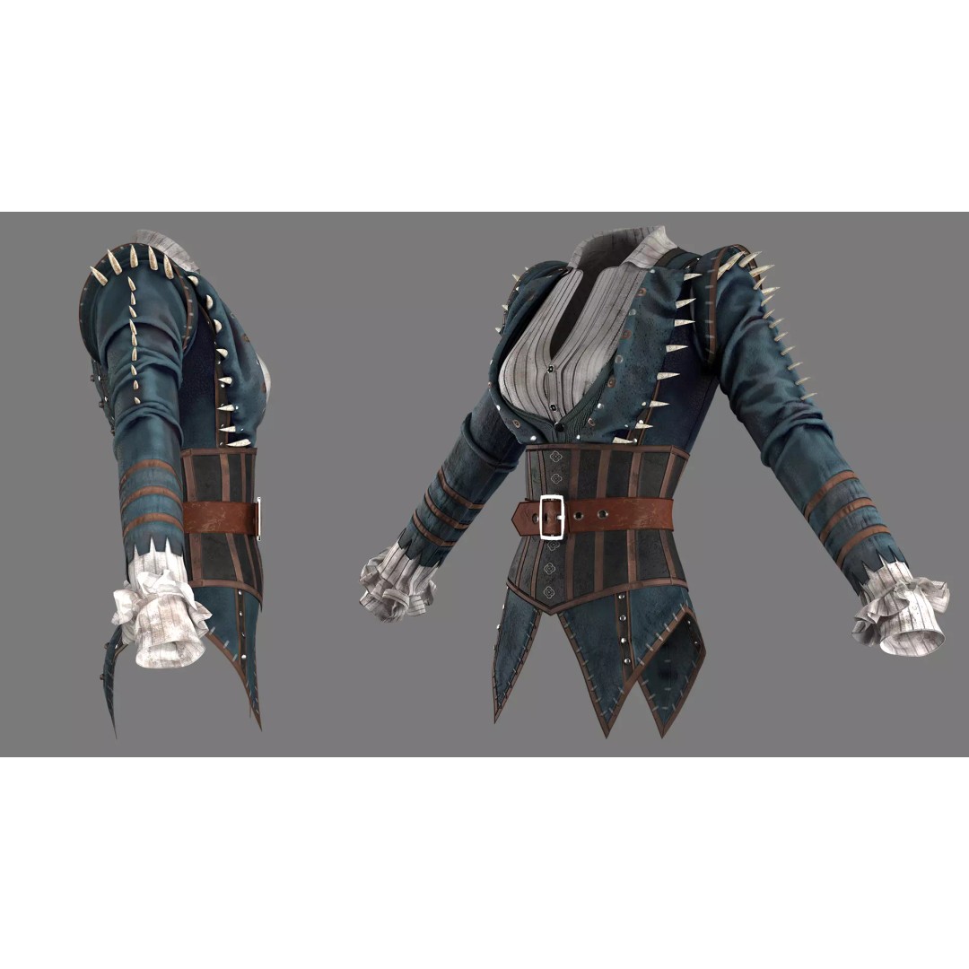 Monster Slayer Jacket 3D Model – High Poly PBR Outfit, FBX/OBJ - View 4