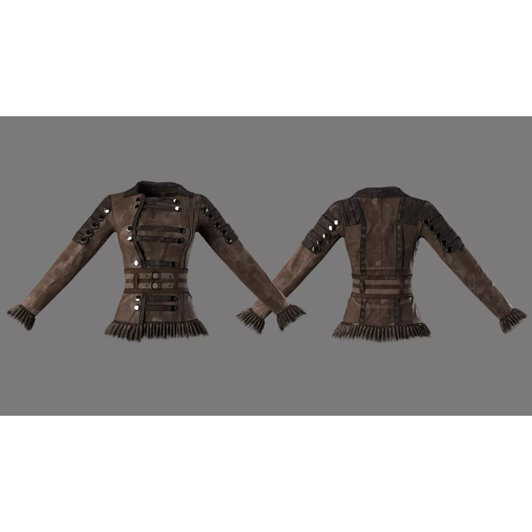 Monster Slayer Jacket 3D Model – High Poly PBR Outfit, FBX/OBJ - View 9
