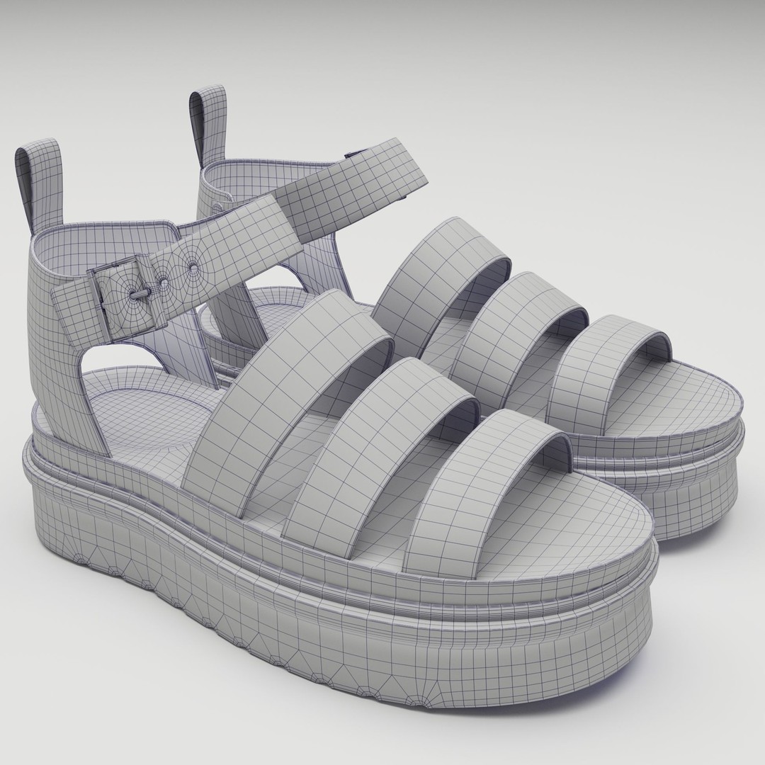 Strap Sandals 3D Model – Low Poly Game-Ready Footwear, FBX & Blender - View 11