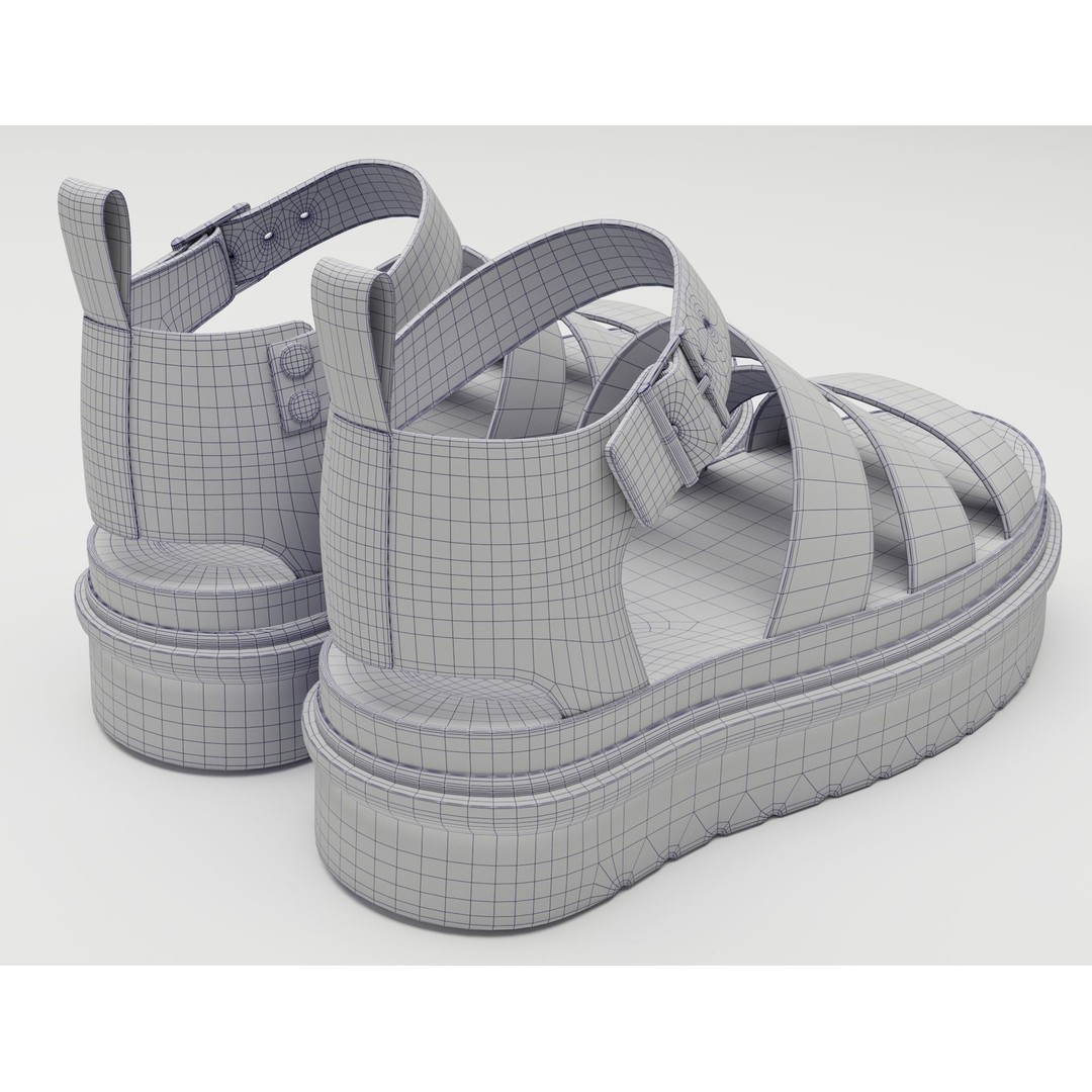 Strap Sandals 3D Model – Low Poly Game-Ready Footwear, FBX & Blender - View 14