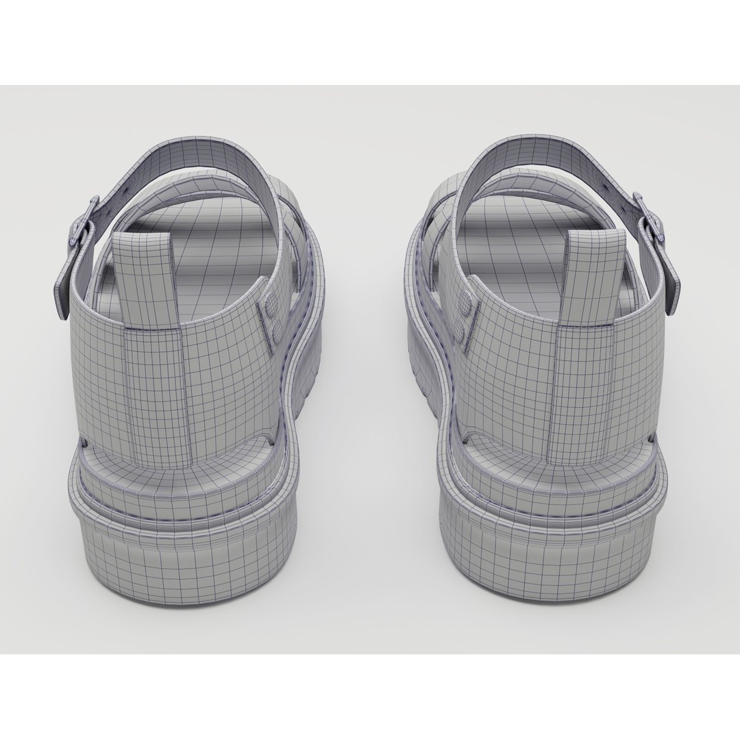 Strap Sandals 3D Model – Low Poly Game-Ready Footwear, FBX & Blender - View 15