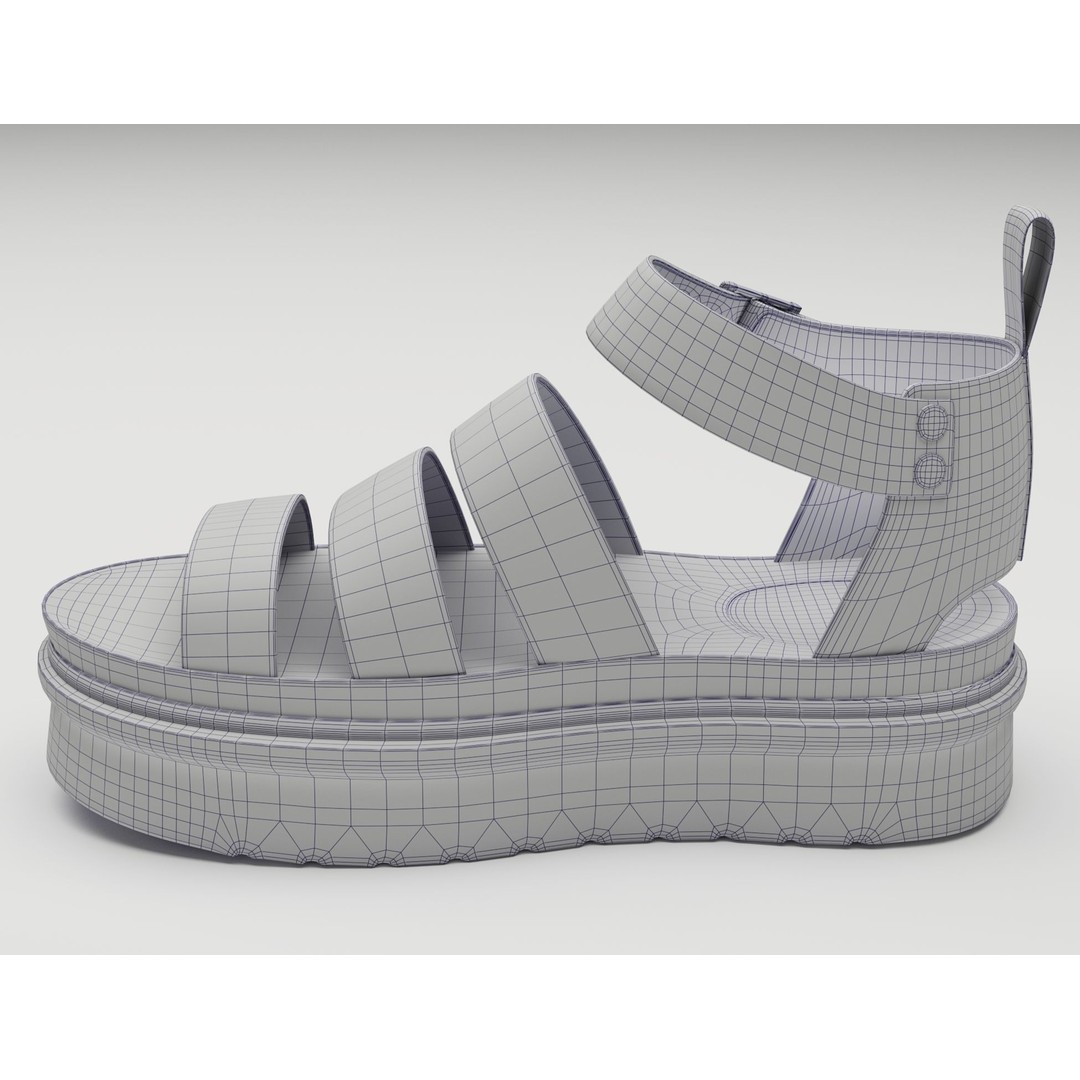 Strap Sandals 3D Model – Low Poly Game-Ready Footwear, FBX & Blender - View 17
