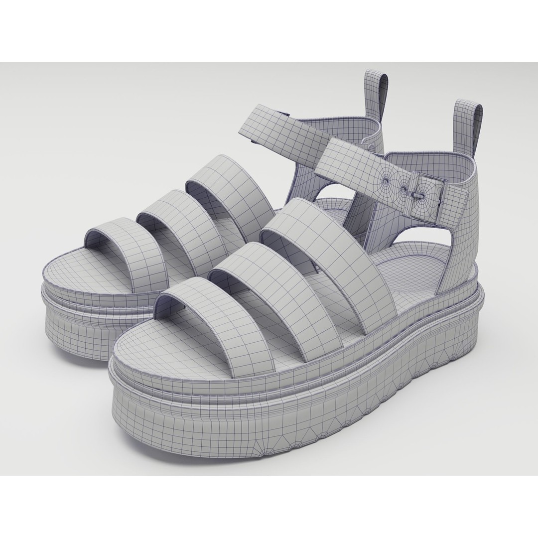 Strap Sandals 3D Model – Low Poly Game-Ready Footwear, FBX & Blender - View 18