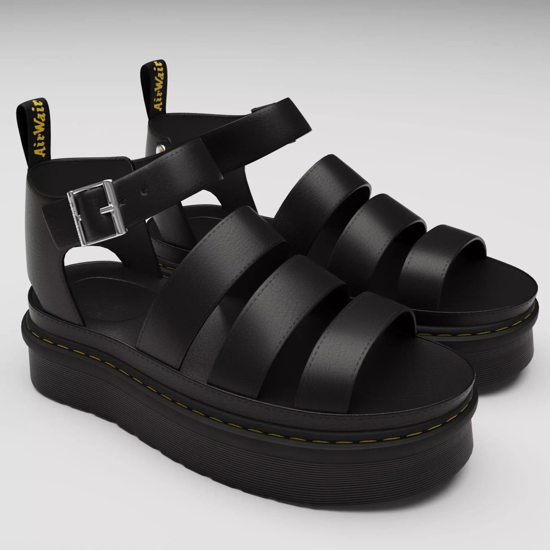 Strap Sandals 3D Model – Low Poly Game-Ready Footwear, FBX & Blender - View 2