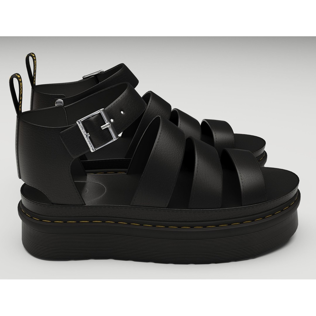 Strap Sandals 3D Model – Low Poly Game-Ready Footwear, FBX & Blender - View 3