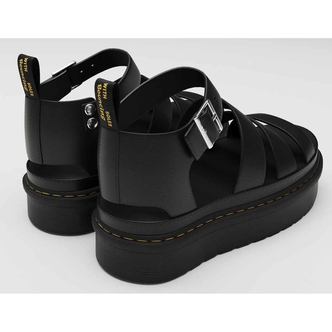 Strap Sandals 3D Model – Low Poly Game-Ready Footwear, FBX & Blender - View 5