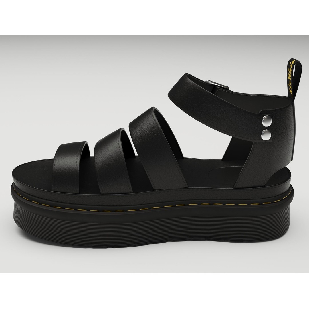 Strap Sandals 3D Model – Low Poly Game-Ready Footwear, FBX & Blender - View 8