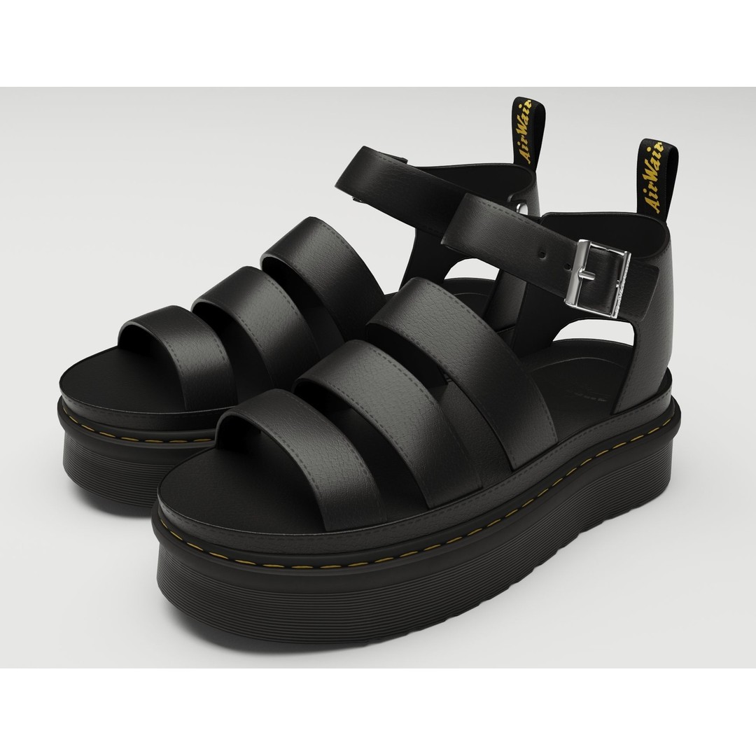 Strap Sandals 3D Model – Low Poly Game-Ready Footwear, FBX & Blender - View 9