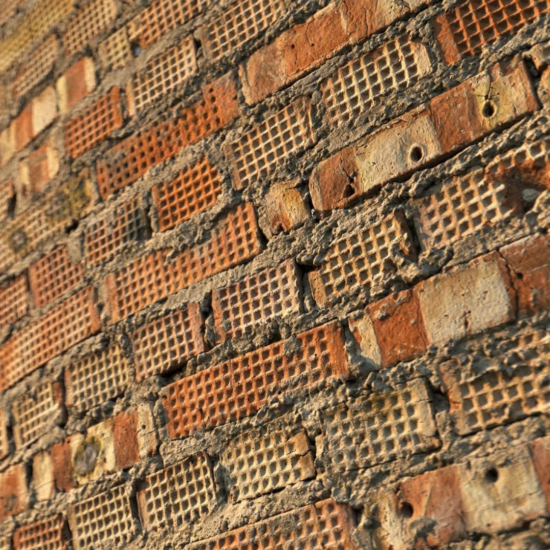 Brick Wall 3D Model – Scanned PBR Texture, 8K Resolution - View 2