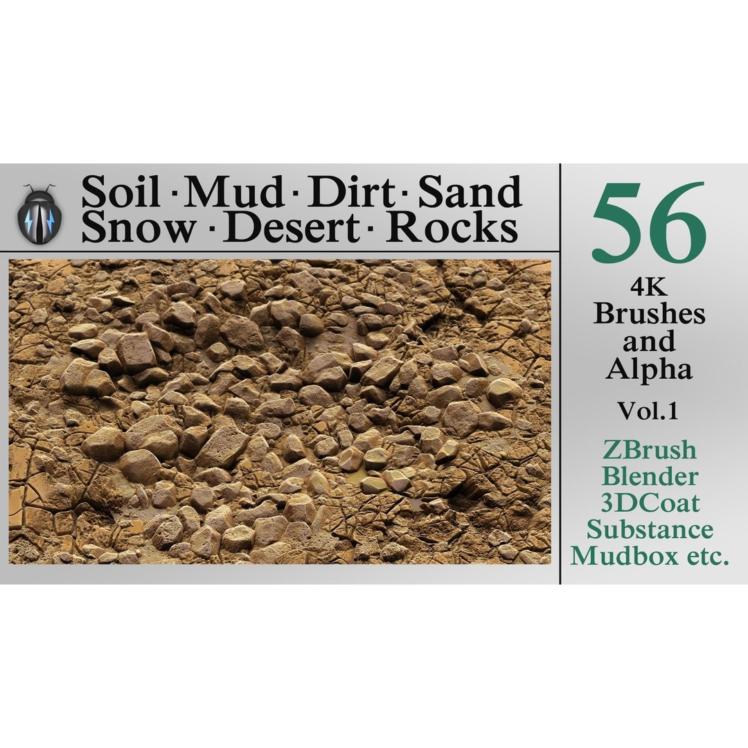 Ground Surfaces 3D Model – High-Res Texture Brushes for ZBrush