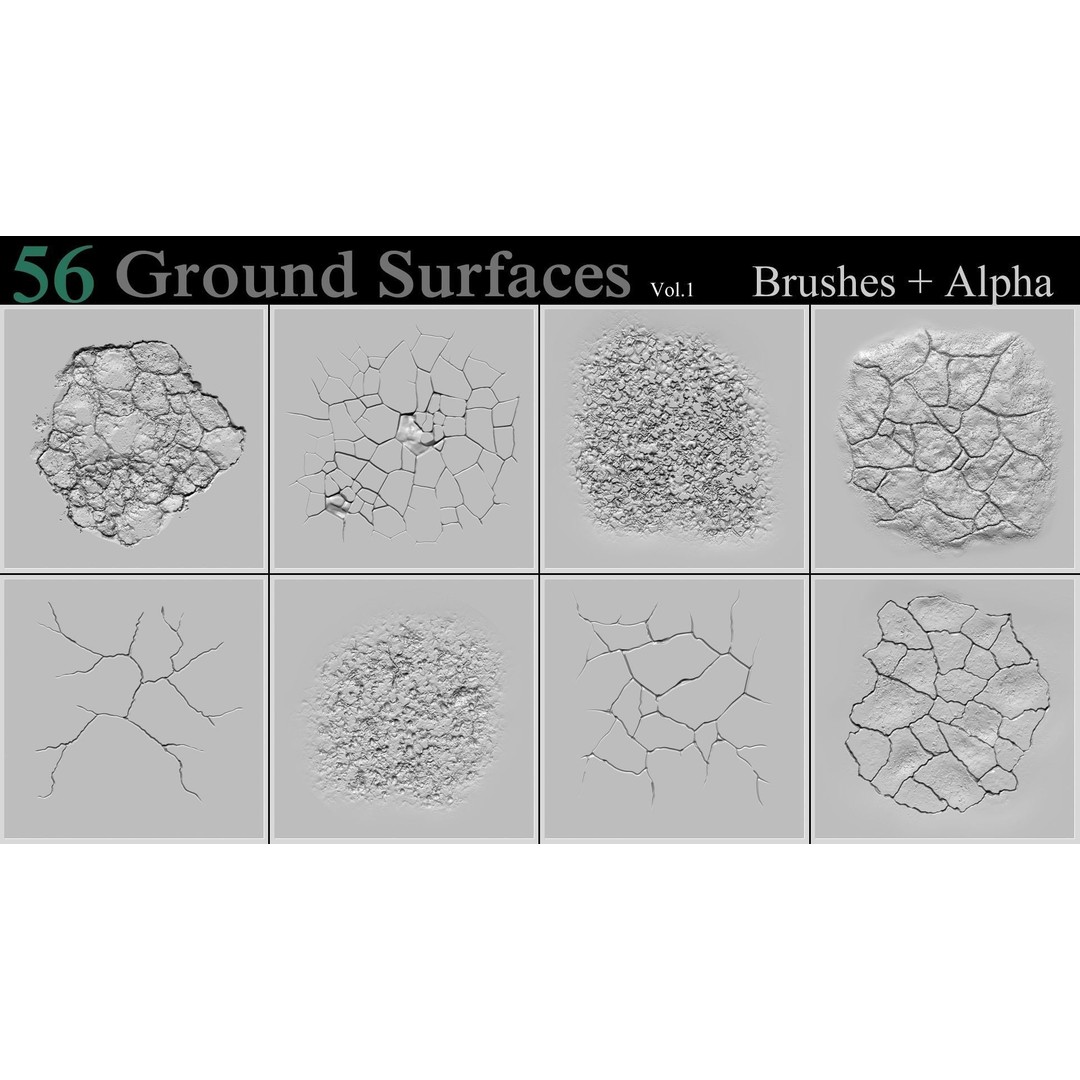 Ground Surfaces 3D Model – High-Res Texture Brushes for ZBrush - View 11