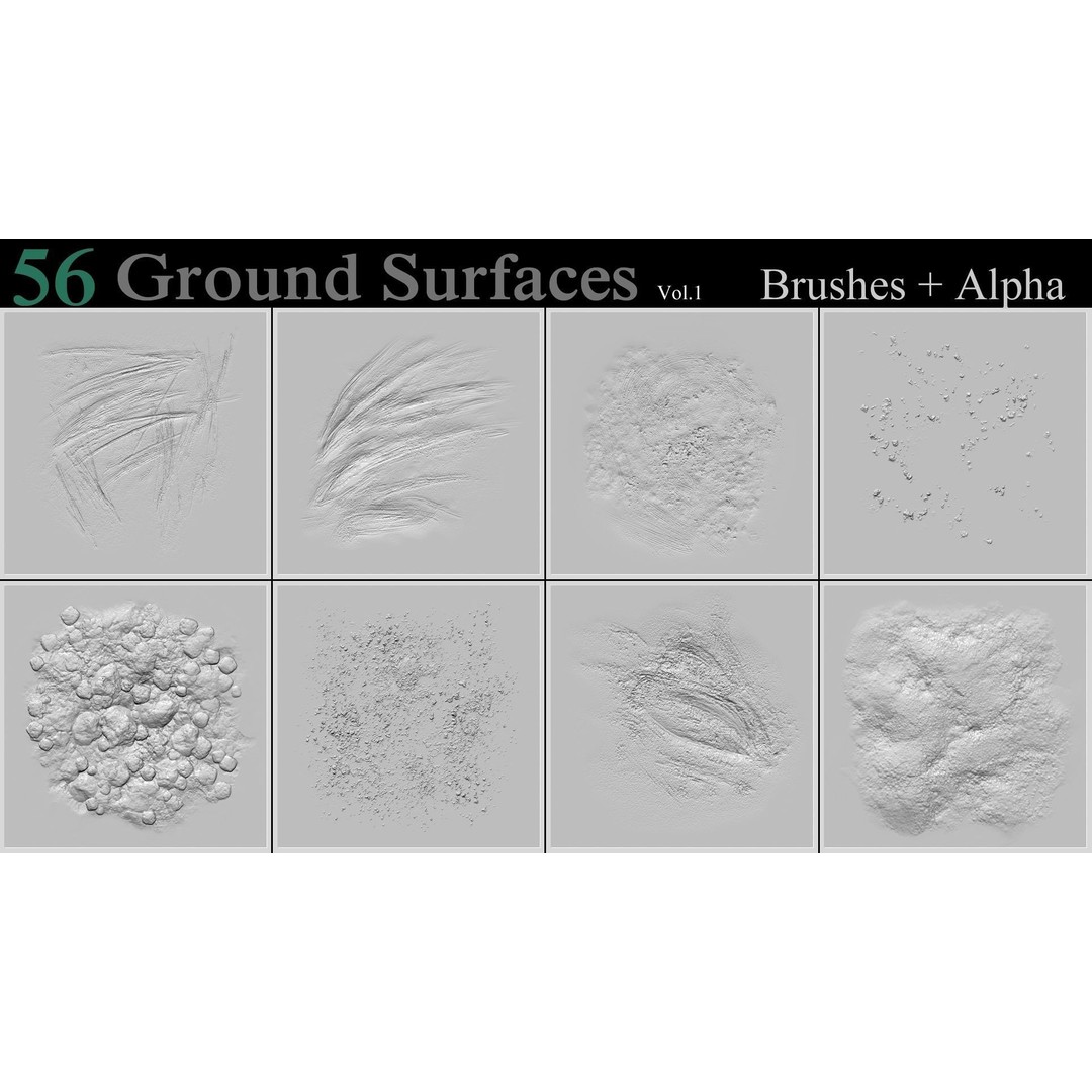 Ground Surfaces 3D Model – High-Res Texture Brushes for ZBrush - View 13