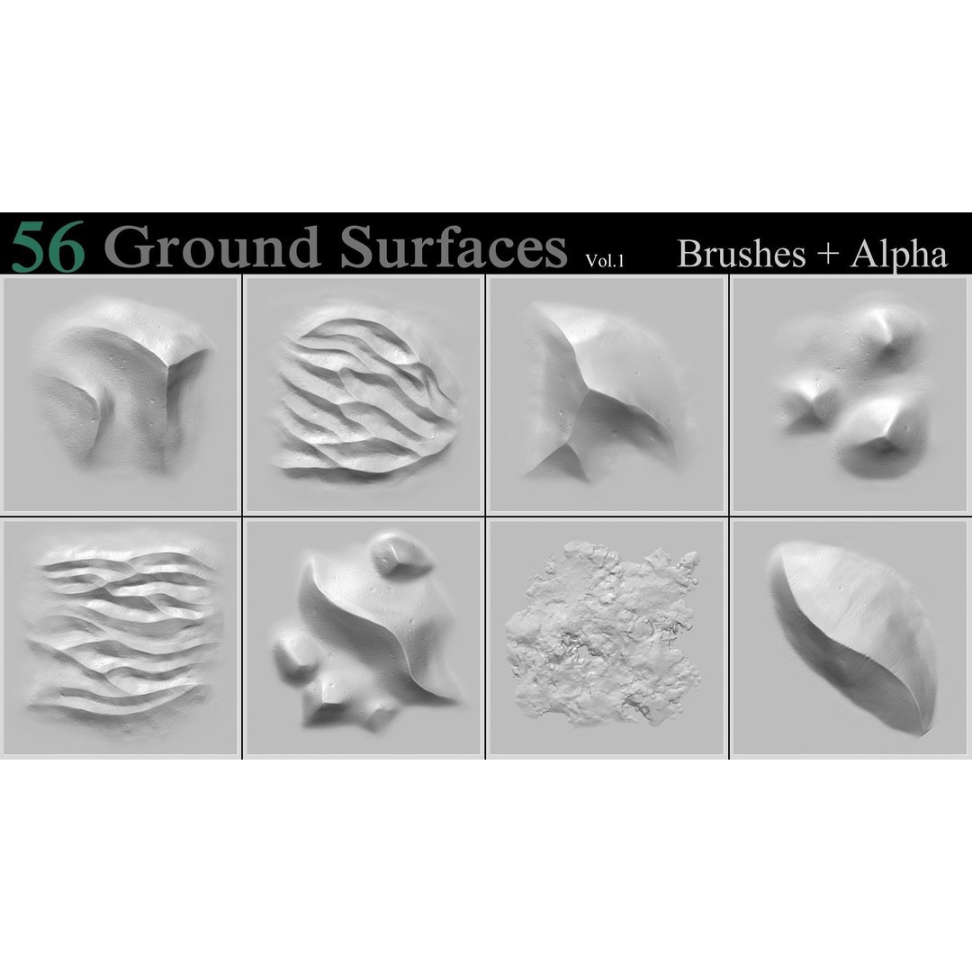 Ground Surfaces 3D Model – High-Res Texture Brushes for ZBrush - View 14